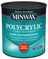 Minwax Polycrylic 63333444 Protective Finish Paint, Satin, Liquid, Clear, 1 qt